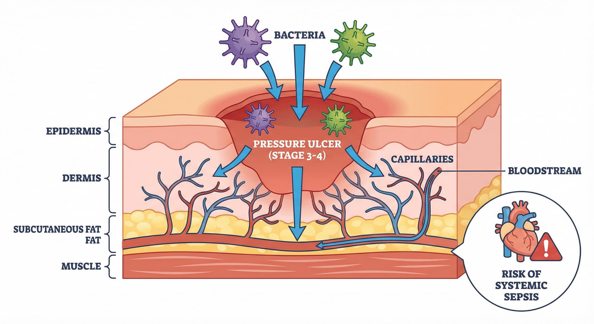 How pressure ulcer infection can lead to sepsis and life-threatening complications